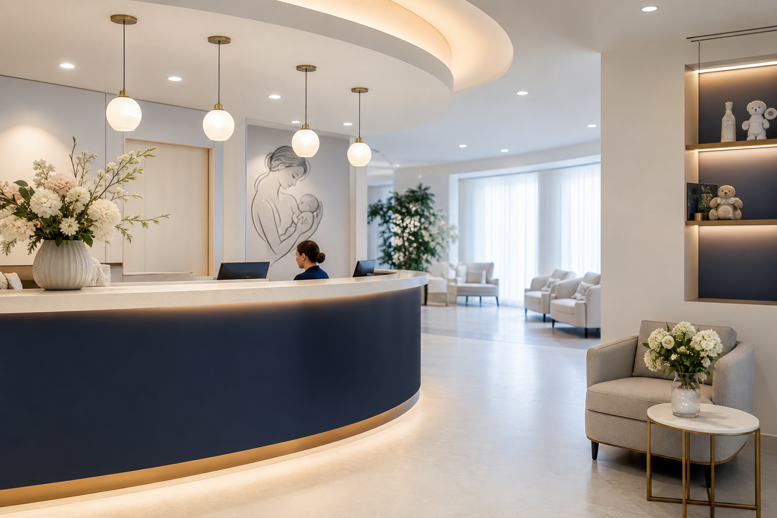 Reception area at the Women & Child Health Care Center