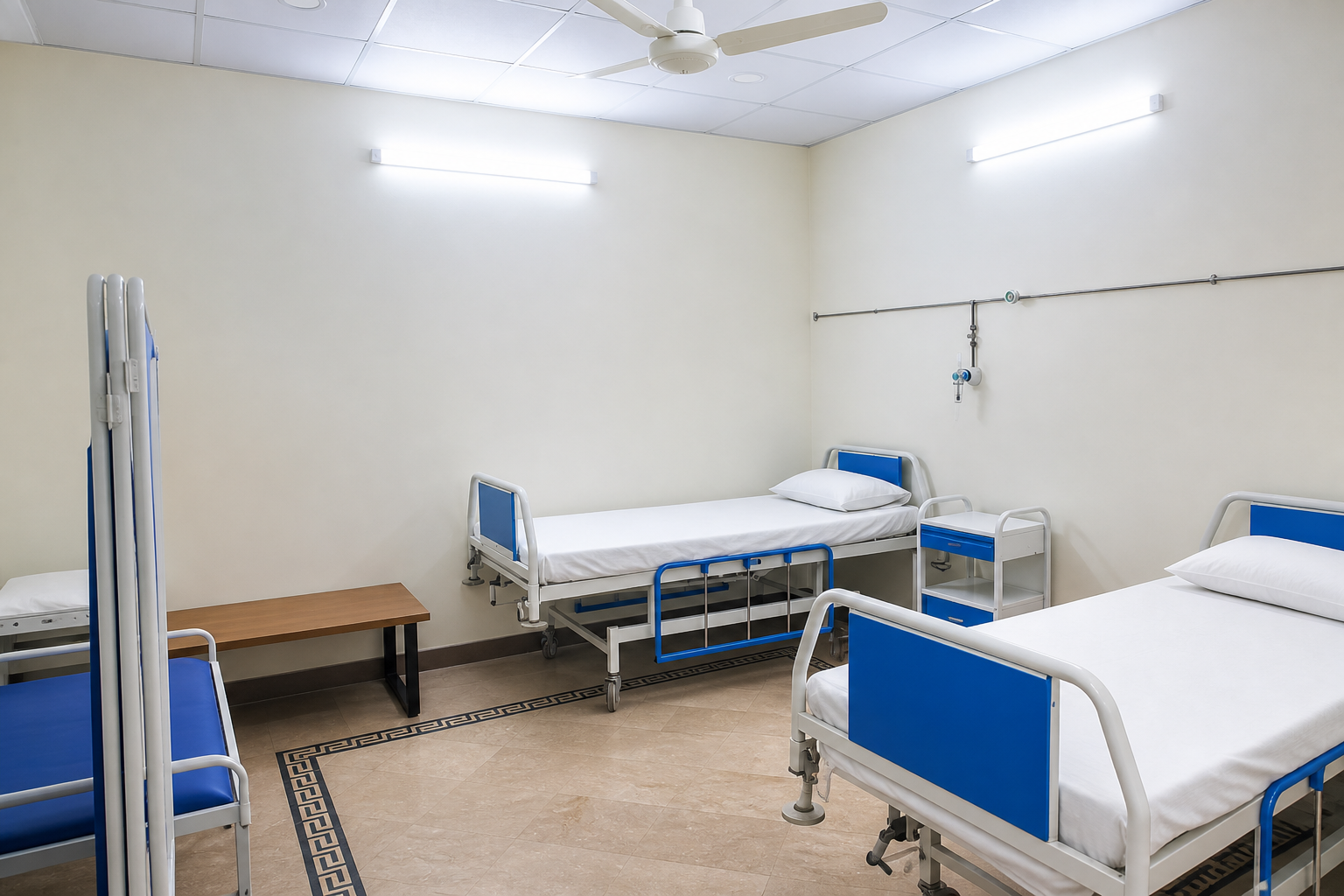 General ward with patient beds at the Women & Child Health Care Center