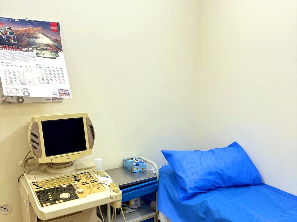 Ultrasound examination room at the Women & Child Health Care Center